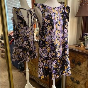 Free People Purple Ruffled Tiered Sundress